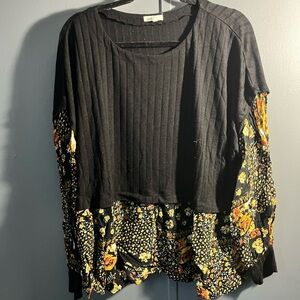 Maurices Black and Floral Women's Top